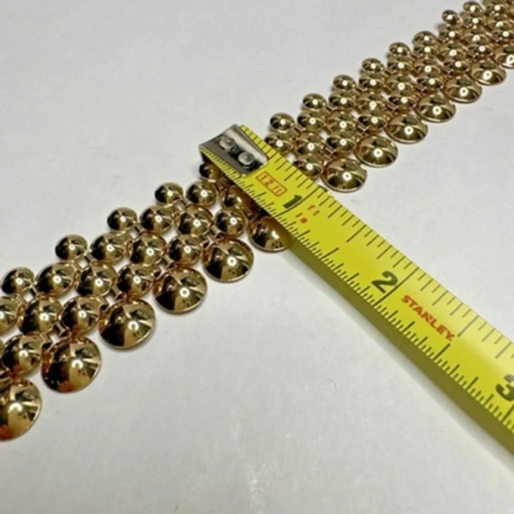 Vintage Necklace Choker 80's Style Collar SHB‎ Gold Tone Adjust 18